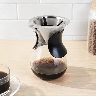 Gambar Culinart Teko Kopi Kaca Dengan Saringan 400 ml Transparan