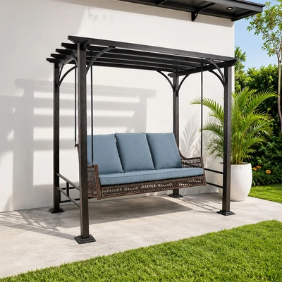 Gambar Kursi Ayun 3 Seater Stainless Steel - Biru
