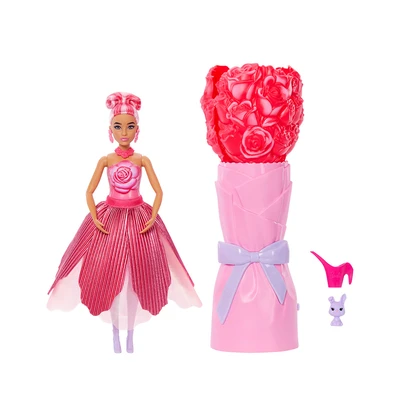 Gambar Barbie Set Boneka Petal Pop Doll & Bunny Jmf59 - Pink/merah