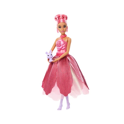 Gambar Barbie Set Boneka Petal Pop Doll & Bunny Jmf59 - Pink/merah