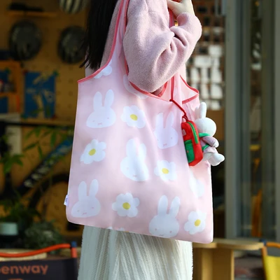 Gambar Miffy Vipo Tas Belanja Lipat 2 in 1 Backpack - Pink/Merah