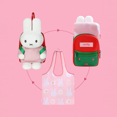 Gambar Miffy Vipo Tas Belanja Lipat 2 in 1 Backpack - Hijau/Putih