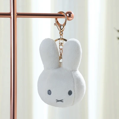 Gambar Miffy Vipo Gantungan Kunci Boneka Plush Head - Putih