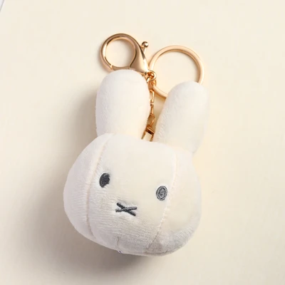Gambar Miffy Vipo Gantungan Kunci Boneka Plush Head - Putih