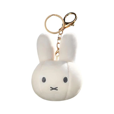 Gambar Miffy Vipo Gantungan Kunci Boneka Plush Head - Putih