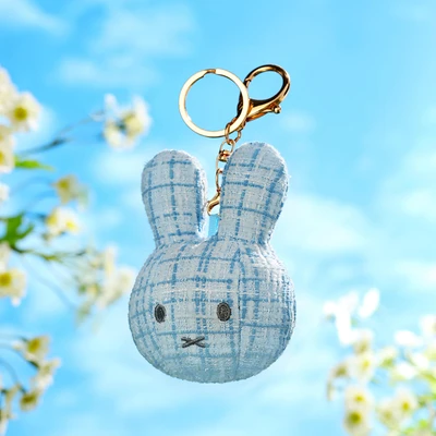 Gambar Miffy Vipo Gantungan Kunci Boneka Plush Head - Biru