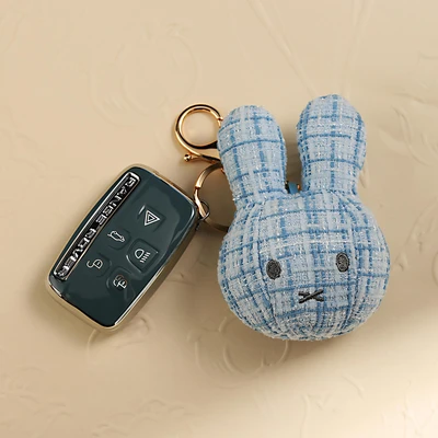 Gambar Miffy Vipo Gantungan Kunci Boneka Plush Head - Biru