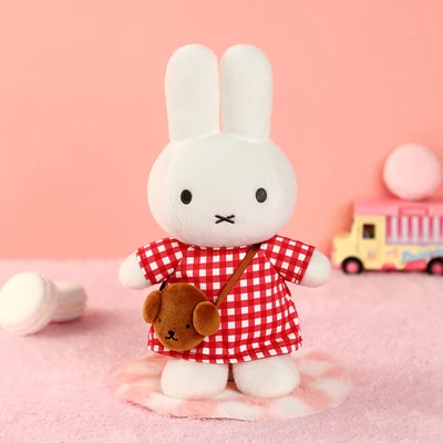 Gambar Miffy Vipo Boneka Plush Checkered Dress 20 cm - Putih/Merah