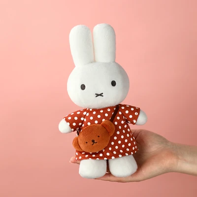 Gambar Miffy Vipo Boneka Plush Polkadot Dress 20 cm - Cokelat/Putih