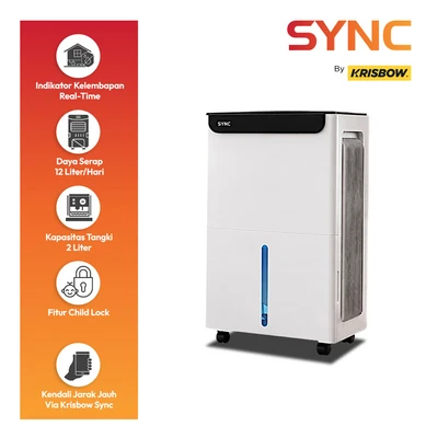 Gambar Krisbow Sync Smart Dehumidifier 12 Liter/hari 120 Watt - Putih