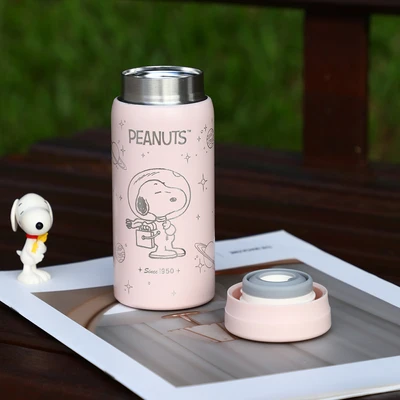 Gambar Kiddy Star Spaceman Botol Vacuum Flask Anak Snoopy 200 ml - Pink