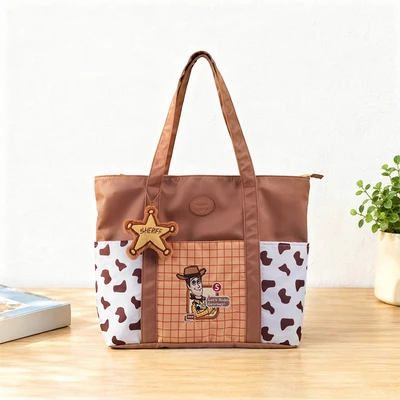 Gambar Disney Toy Story Tote Bag Woody Pattern - Cokelat