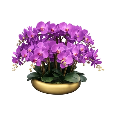 Gambar Informa Bunga Artifisial Orchid Dengan Pot 68x68x60 cm - Ungu Tua