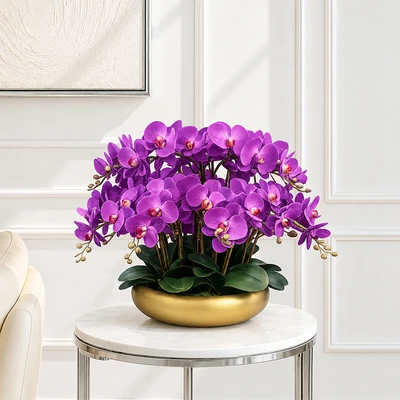 Gambar Informa Bunga Artifisial Orchid Dengan Pot 68x68x60 cm - Ungu Tua