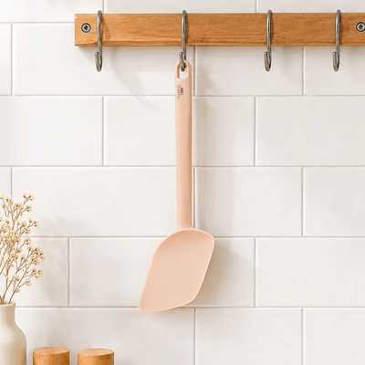 Gambar Cooking Color Poppy Spatula Turner Silikon - Cokelat Milk Tea