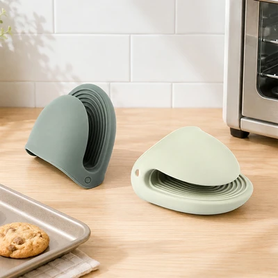 Gambar Cooking Color Poppy Sarung Tangan Oven Silikon Set 2 pcs - Hijau