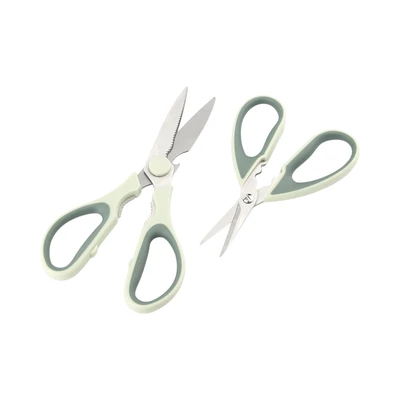 Gambar Cooking Color Poppy Gunting Dapur Set 2 pcs - Hijau