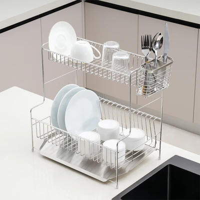 Gambar Informa Hendrix Rak Piring Stainless Steel 2 Tingkat - Silver