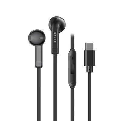 Gambar Havit Earphone Kabel Type-C E336C - Hitam
