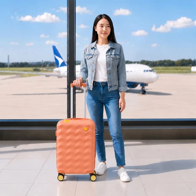 Gambar Passport Bubble Koper PC & ABS TSA Lock Expandable 20 Inch - Peach Fizz