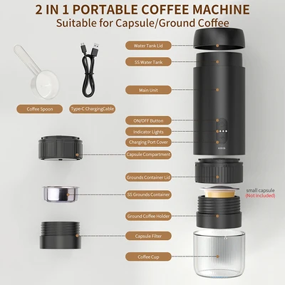 Gambar Kris Coffee Maker Espresso Rechargeable 90 ml - Hitam