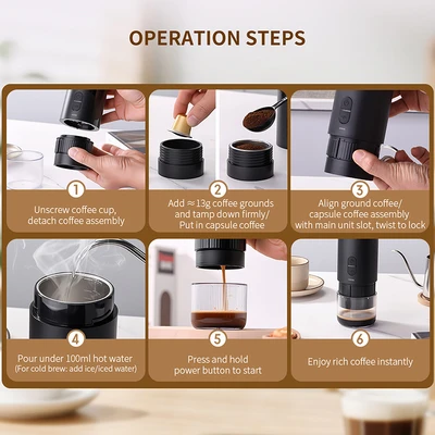 Gambar Kris Coffee Maker Espresso Rechargeable 90 ml - Hitam
