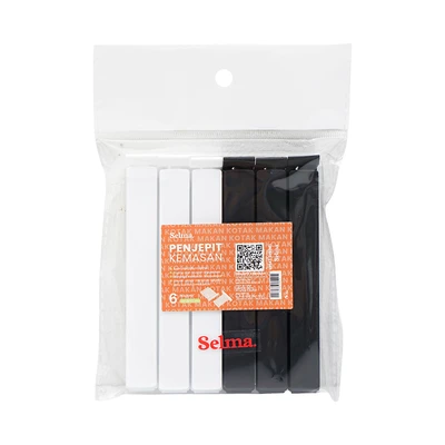 Gambar Selma Homi Penjepit Makanan Plastik Set 6 pcs - Hitam/Putih