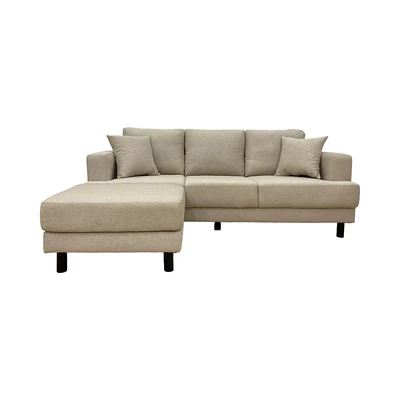 Gambar Selma Neo Glivel Sofa Fabric 3 Seater Dengan Ottoman - Krem Beige