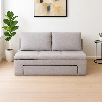 Gambar Selma Toshi Sofa Fabric 2 Dudukan - Abu-Abu Muda