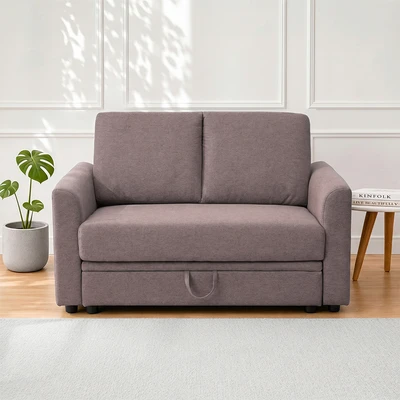 Gambar Selma Theon Sofa Bed Fabric Dengan Penyimpanan - Cokelat