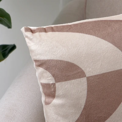 Gambar Informa Bantal Sofa Print Curve 40x40 cm - Cokelat/Krem Beige