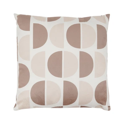 Gambar Informa Bantal Sofa Print Circle 40x40 cm - Cokelat/Krem Beige