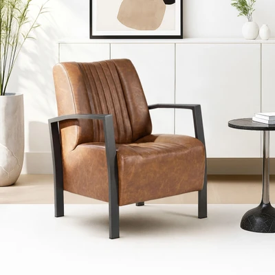 Gambar Informa Eden M Kursi Lounge Kulit 1 Seater - Cokelat