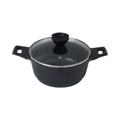 Gambar Sitram Aurelia Panci Casserole Dengan Tutup Kaca 20 cm - Hitam