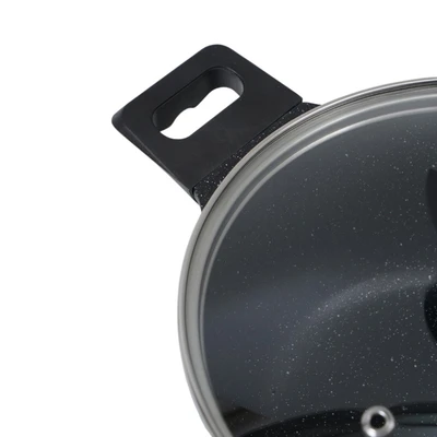 Gambar Sitram Aurelia Panci Casserole Dengan Tutup Kaca 20 cm - Hitam