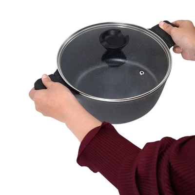 Gambar Sitram Aurelia Panci Casserole Dengan Tutup Kaca 24 cm - Hitam