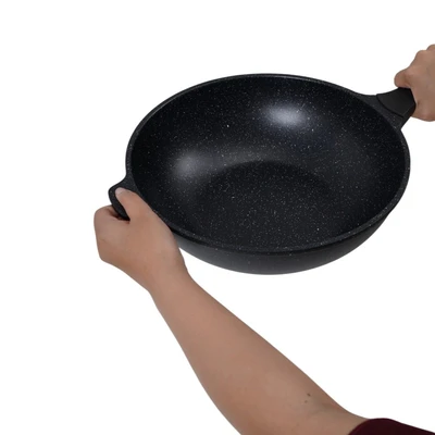 Gambar Sitram Aurelia Wajan Penggorengan Wok 30 cm - Hitam