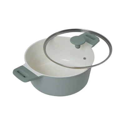 Gambar Sitram Calmora Panci Casserole Dengan Tutup Kaca 24 cm - Hijau