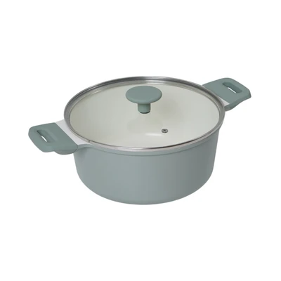 Gambar Sitram Calmora Panci Casserole Dengan Tutup Kaca 24 cm - Hijau