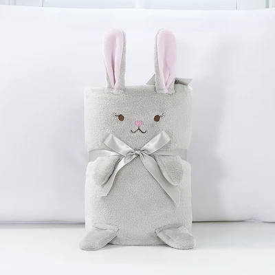 Gambar Informa 125x150 cm Selimut Anak Microfiber Polyester Rabbit - Abu-abu