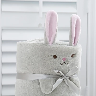 Gambar Informa 125x150 cm Selimut Anak Microfiber Polyester Rabbit - Abu-abu