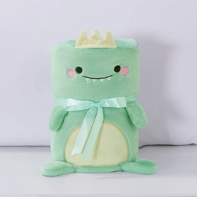 Gambar Informa 125x150 cm Selimut Anak Microfiber Polyester Dino - Hjau