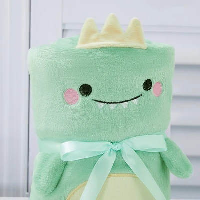 Gambar Informa 125x150 cm Selimut Anak Microfiber Polyester Dino - Hjau