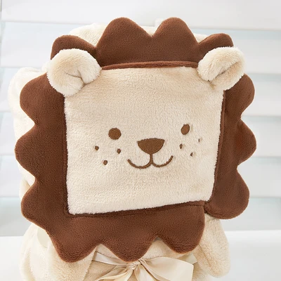 Gambar Informa 125x150 cm Selimut Anak Microfiber Polyester Lion - Cokelat