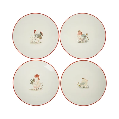 Gambar Pendopo HSI Hampers The Petok Family BB Plate Piring Saji Keramik Set 4 pcs - Mix