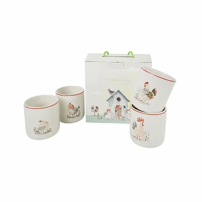 Gambar Pendopo HSI Hampers The Petok Family Ocha Mug Keramik Set 4 pcs - Mix