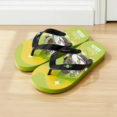 Gambar Disney Sandal Anak Flip Flop Toy Story Buzz Ukuran 29 - Hijau