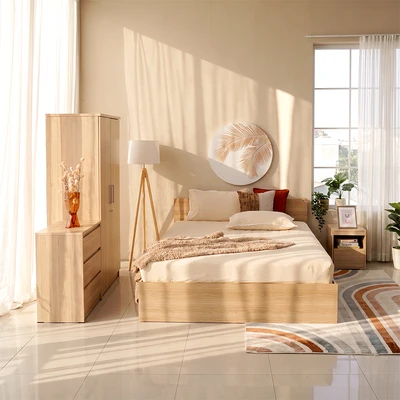 Gambar Informa 160x200 cm Rana II Set Kamar Tidur - Cokelat Oak