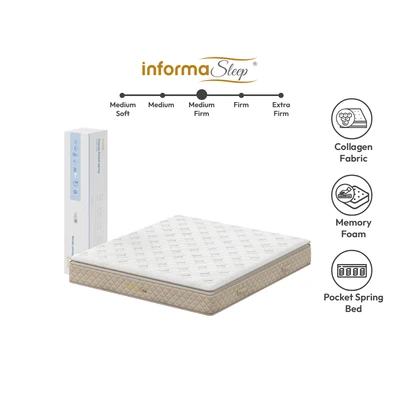 Gambar Informa Sleep Collagen Trisense Sleep Kasur Latex Pocket Spring 120x200 cm In Box