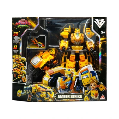 Gambar Alpha Group Quantum Heroes Dinoster Action Robot Amber Strike - Kuning